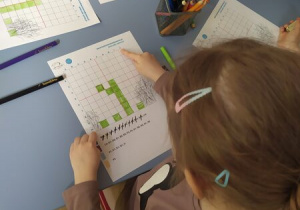 Dzieci pracuja przy stolikach