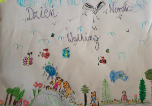 Gotowy plakat reklamowy nordic walking.
