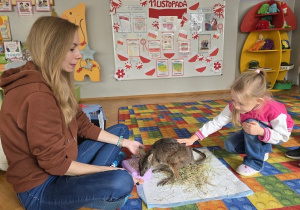 dzieci głaskają kangurka