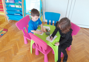 Dzieci kolorują obrazki do książeczek o emocjach