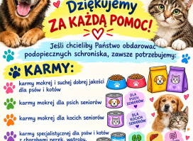Zbiórka darów dla Schroniska dla Zwierząt w Łodzi