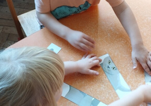Układanie puzzli w parze.